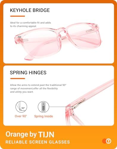 TIJN Gaming Glasses Blue Light Blocking Glasses for Women Men Nerd Eyeglasses Screen Fatigue Anti UV Glare  Black