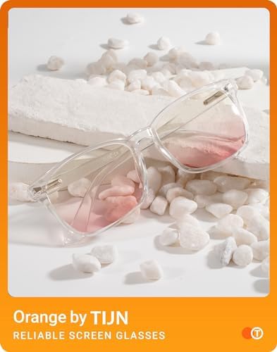 TIJN Gaming Glasses Blue Light Blocking Glasses for Women Men Nerd Eyeglasses Screen Fatigue Anti UV Glare  Black