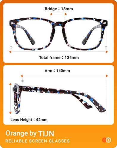 TIJN Gaming Glasses Blue Light Blocking Glasses for Women Men Nerd Eyeglasses Screen Fatigue Anti UV Glare  Black