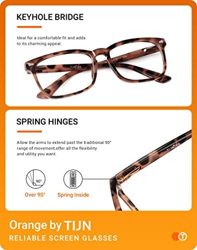 TIJN Gaming Glasses Blue Light Blocking Glasses for Women Men Nerd Eyeglasses Screen Fatigue Anti UV Glare  Black