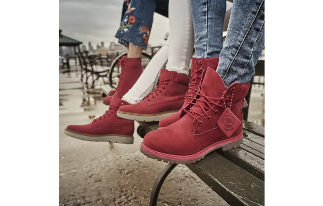 Talla 8 - TIMBERLAND BOTA IMPERMEABLE DE CUERO PREMIUM DE 6 PULGADAS PARA MUJER, COLOR ROJO RUBÍ, LIMITADA, A1JGJ