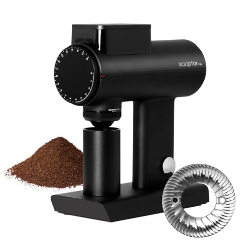 TIMEMORE Sculptor 078S Flat Burr Coffee Bean Grinder  Electric Espresso Grinder with Stepless Coarseness Adjustment  Suitable for Espresso  Pour over  French Press  Cold Brew   Black