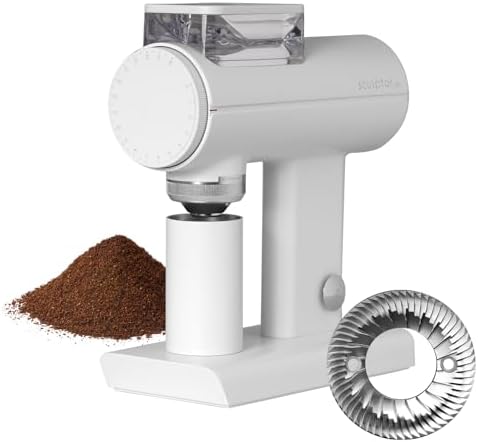 TIMEMORE Sculptor 078S Flat Burr Coffee Bean Grinder  Electric Espresso Grinder with Stepless Coarseness Adjustment  Suitable for Espresso  Pour over  French Press  Cold Brew   White