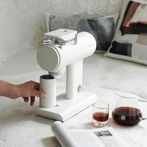 TIMEMORE Sculptor 078S Flat Burr Coffee Bean Grinder  Electric Espresso Grinder with Stepless Coarseness Adjustment  Suitable for Espresso  Pour over  French Press  Cold Brew   White