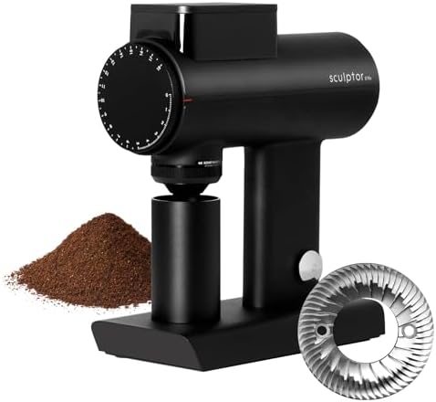 TIMEMORE Sculptor 078S Flat Burr Coffee Bean Grinder  Electric Espresso Grinder with Stepless Coarseness Adjustment  Suitable for Espresso  Pour over  French Press  Cold Brew   White