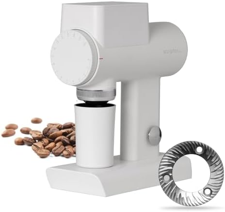 TIMEMORE Sculptor 078S Flat Burr Coffee Bean Grinder  Electric Espresso Grinder with Stepless Coarseness Adjustment  Suitable for Espresso  Pour over  French Press  Cold Brew   White