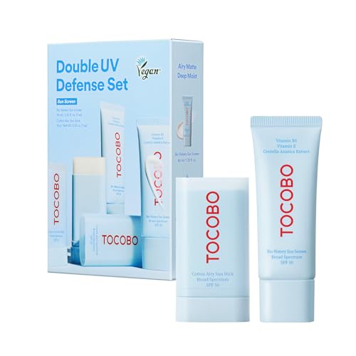 TOCOBO Korean Suncare Dual UV Set  Cotton Airy Sunstick Bio Watery Suncream Pack   Sunstick & Sunscreen  1 35 Fl Oz  Pack of 1   Dual UV  sunstick & sunscreen