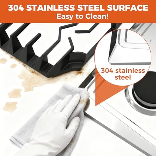 TOPWISH 36 Inch Gas Cooktop  5 Burners Gas Stove Top  NG/LPG Convertible 304 Stainless Steel Built in Propane Stovetop  Natural Hob with Thermocouple Flame Out Protection for Rvs Kitchen Apartments