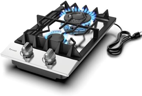 TOPWISH 36 Inch Gas Cooktop  5 Burners Gas Stove Top  NG/LPG Convertible 304 Stainless Steel Built in Propane Stovetop  Natural Hob with Thermocouple Flame Out Protection for Rvs Kitchen Apartments