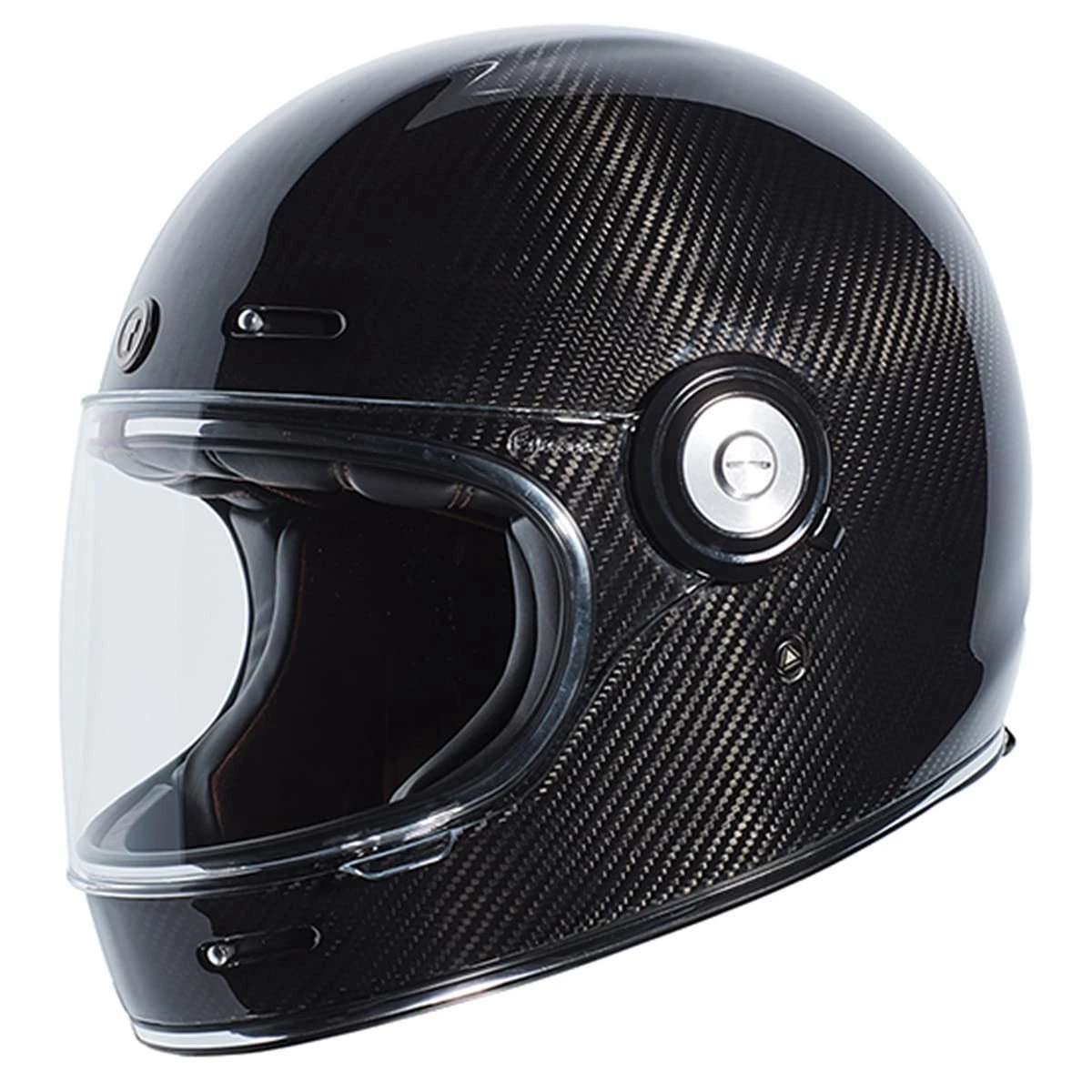TORC T1 Retro Full Face Helmet Carbon Fiber Gloss Black Size Large