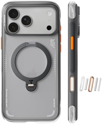 TORRAS Ostand Q3 Air for iPhone 17 Pro Max Case with 360 Magnetic Stand  Fit for MagSafe  Mil Grade Drop Tested  Camera Control Button  Shockproof Phone Case for iPhone 17 Pro Max 6 9  Shadow Black