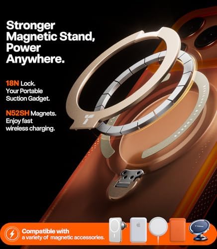 TORRAS Ostand Q3 Air for iPhone 17 Pro Max Case with 360 Magnetic Stand  Fit for MagSafe  Mil Grade Drop Tested  Camera Control Button  Shockproof Phone Case for iPhone 17 Pro Max 6 9  Shadow Black