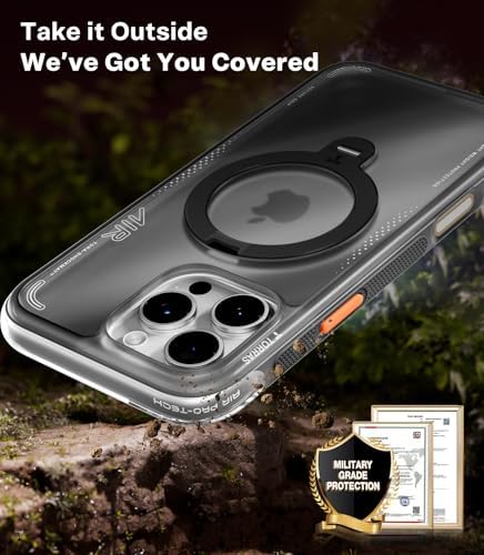 TORRAS Ostand Q3 Air for iPhone 17 Pro Max Case with 360 Magnetic Stand  Fit for MagSafe  Mil Grade Drop Tested  Camera Control Button  Shockproof Phone Case for iPhone 17 Pro Max 6 9  Shadow Black
