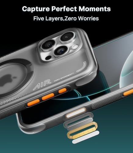 TORRAS Ostand Q3 Air for iPhone 17 Pro Max Case with 360 Magnetic Stand  Fit for MagSafe  Mil Grade Drop Tested  Camera Control Button  Shockproof Phone Case for iPhone 17 Pro Max 6 9  Shadow Black
