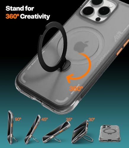 TORRAS Ostand Q3 Air for iPhone 17 Pro Max Case with 360 Magnetic Stand  Fit for MagSafe  Mil Grade Drop Tested  Camera Control Button  Shockproof Phone Case for iPhone 17 Pro Max 6 9  Shadow Black