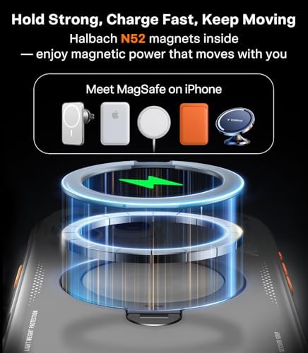 TORRAS Ostand Q3 Air for iPhone 17 Pro Max Case with 360 Magnetic Stand  Fit for MagSafe  Mil Grade Drop Tested  Camera Control Button  Shockproof Phone Case for iPhone 17 Pro Max 6 9  Shadow Black