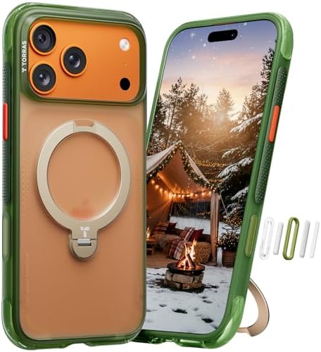 TORRAS Ostand Q3 Air for iPhone 17 Pro Max Case with 360 Magnetic Stand  Fit for MagSafe  Mil Grade Drop Tested  Camera Control Button  Shockproof Phone Case for iPhone 17 Pro Max 6 9  Shadow Black