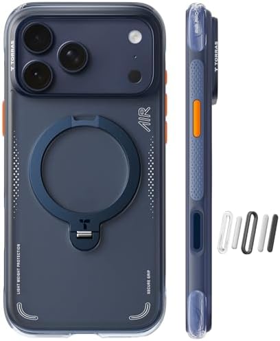 TORRAS Ostand Q3 Air for iPhone 17 Pro Max Case with 360 Magnetic Stand  Fit for MagSafe  Mil Grade Drop Tested  Camera Control Button  Shockproof Phone Case for iPhone 17 Pro Max 6 9  Shadow Black