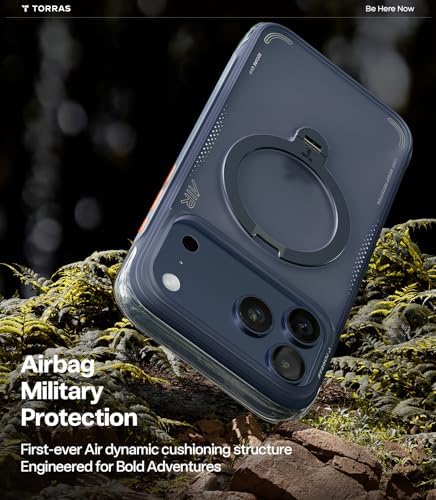 TORRAS Ostand Q3 Air for iPhone 17 Pro Max Case with 360 Magnetic Stand  Fit for MagSafe  Mil Grade Drop Tested  Camera Control Button  Shockproof Phone Case for iPhone 17 Pro Max 6 9  Shadow Black