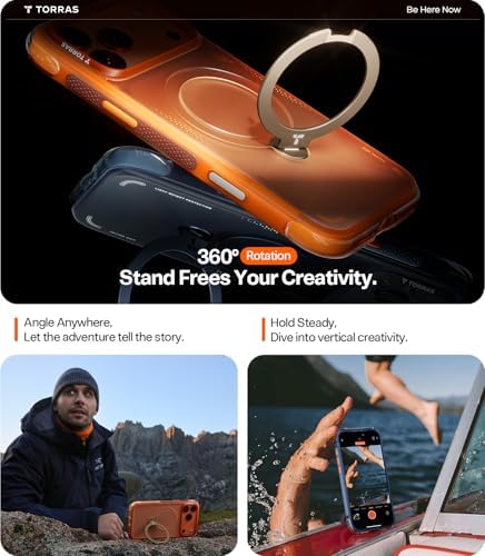 TORRAS Ostand Q3 Air for iPhone 17 Pro Max Case with 360 Magnetic Stand  Fit for MagSafe  Mil Grade Drop Tested  Camera Control Button  Shockproof Phone Case for iPhone 17 Pro Max 6 9  Shadow Black