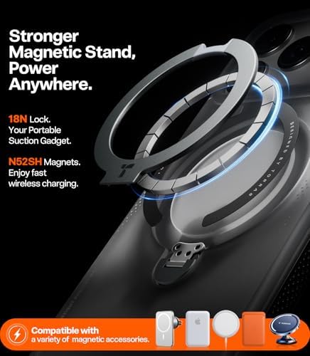 TORRAS Ostand Q3 Air for iPhone 17 Pro Max Case with 360 Magnetic Stand  Fit for MagSafe  Mil Grade Drop Tested  Camera Control Button  Shockproof Phone Case for iPhone 17 Pro Max 6 9  Shadow Black