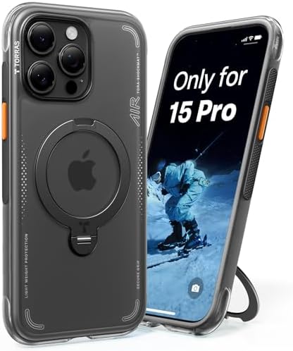 TORRAS Ostand Q3 Air for iPhone 17 Pro Max Case with 360 Magnetic Stand  Fit for MagSafe  Mil Grade Drop Tested  Camera Control Button  Shockproof Phone Case for iPhone 17 Pro Max 6 9  Shadow Black