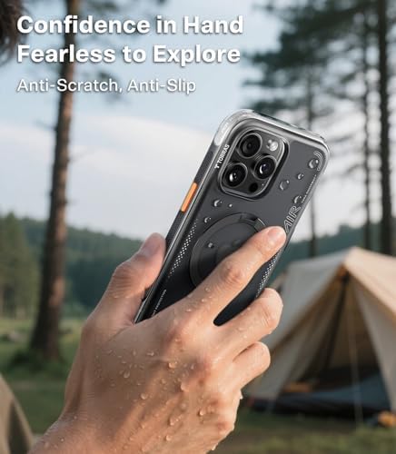 TORRAS Ostand Q3 Air for iPhone 17 Pro Max Case with 360 Magnetic Stand  Fit for MagSafe  Mil Grade Drop Tested  Camera Control Button  Shockproof Phone Case for iPhone 17 Pro Max 6 9  Shadow Black