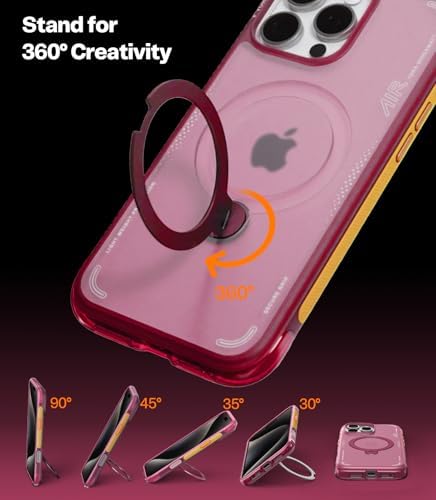 TORRAS Ostand Q3 Air for iPhone 17 Pro Max Case with 360 Magnetic Stand  Fit for MagSafe  Mil Grade Drop Tested  Camera Control Button  Shockproof Phone Case for iPhone 17 Pro Max 6 9  Shadow Black