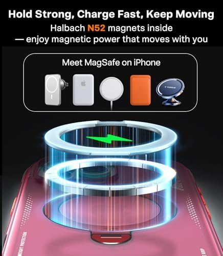 TORRAS Ostand Q3 Air for iPhone 17 Pro Max Case with 360 Magnetic Stand  Fit for MagSafe  Mil Grade Drop Tested  Camera Control Button  Shockproof Phone Case for iPhone 17 Pro Max 6 9  Shadow Black