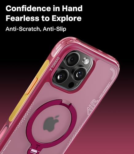TORRAS Ostand Q3 Air for iPhone 17 Pro Max Case with 360 Magnetic Stand  Fit for MagSafe  Mil Grade Drop Tested  Camera Control Button  Shockproof Phone Case for iPhone 17 Pro Max 6 9  Shadow Black