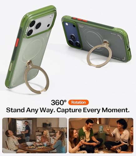 TORRAS Ostand Q3 Air for iPhone 17 Pro Max Case with 360 Magnetic Stand  Fit for MagSafe  Mil Grade Drop Tested  Camera Control Button  Shockproof Phone Case for iPhone 17 Pro Max 6 9  Shadow Black