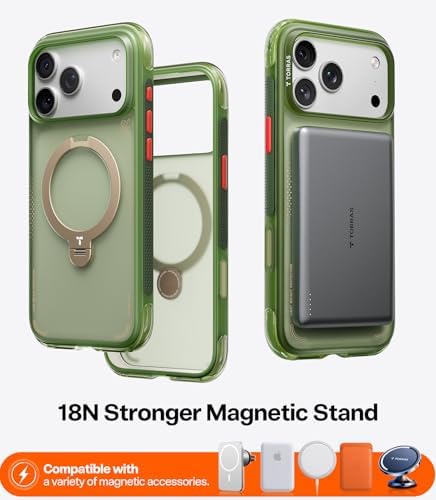 TORRAS Ostand Q3 Air for iPhone 17 Pro Max Case with 360 Magnetic Stand  Fit for MagSafe  Mil Grade Drop Tested  Camera Control Button  Shockproof Phone Case for iPhone 17 Pro Max 6 9  Shadow Black