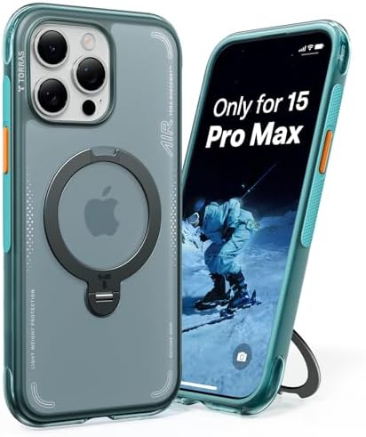 TORRAS Ostand Q3 Air for iPhone 17 Pro Max Case with 360 Magnetic Stand  Fit for MagSafe  Mil Grade Drop Tested  Camera Control Button  Shockproof Phone Case for iPhone 17 Pro Max 6 9  Shadow Black