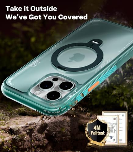 TORRAS Ostand Q3 Air for iPhone 17 Pro Max Case with 360 Magnetic Stand  Fit for MagSafe  Mil Grade Drop Tested  Camera Control Button  Shockproof Phone Case for iPhone 17 Pro Max 6 9  Shadow Black