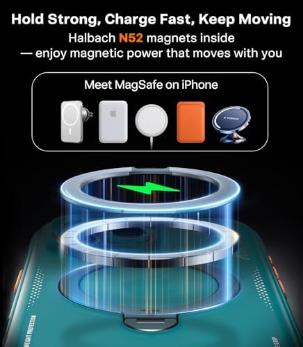 TORRAS Ostand Q3 Air for iPhone 17 Pro Max Case with 360 Magnetic Stand  Fit for MagSafe  Mil Grade Drop Tested  Camera Control Button  Shockproof Phone Case for iPhone 17 Pro Max 6 9  Shadow Black