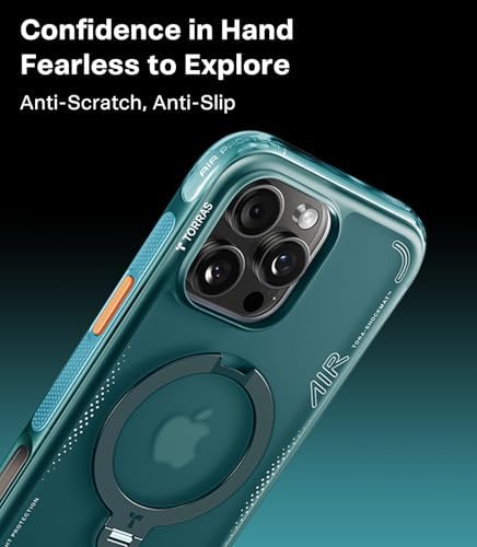 TORRAS Ostand Q3 Air for iPhone 17 Pro Max Case with 360 Magnetic Stand  Fit for MagSafe  Mil Grade Drop Tested  Camera Control Button  Shockproof Phone Case for iPhone 17 Pro Max 6 9  Shadow Black