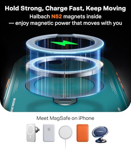 TORRAS Ostand Q3 Air for iPhone 17 Pro Max Case with 360 Magnetic Stand  Fit for MagSafe  Mil Grade Drop Tested  Camera Control Button  Shockproof Phone Case for iPhone 17 Pro Max 6 9  Shadow Black