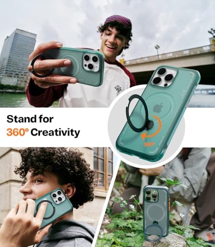 TORRAS Ostand Q3 Air for iPhone 17 Pro Max Case with 360 Magnetic Stand  Fit for MagSafe  Mil Grade Drop Tested  Camera Control Button  Shockproof Phone Case for iPhone 17 Pro Max 6 9  Shadow Black