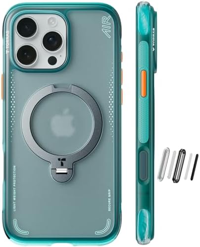 TORRAS Ostand Q3 Air for iPhone 17 Pro Max Case with 360 Magnetic Stand  Fit for MagSafe  Mil Grade Drop Tested  Camera Control Button  Shockproof Phone Case for iPhone 17 Pro Max 6 9  Shadow Black