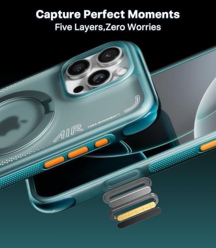 TORRAS Ostand Q3 Air for iPhone 17 Pro Max Case with 360 Magnetic Stand  Fit for MagSafe  Mil Grade Drop Tested  Camera Control Button  Shockproof Phone Case for iPhone 17 Pro Max 6 9  Shadow Black