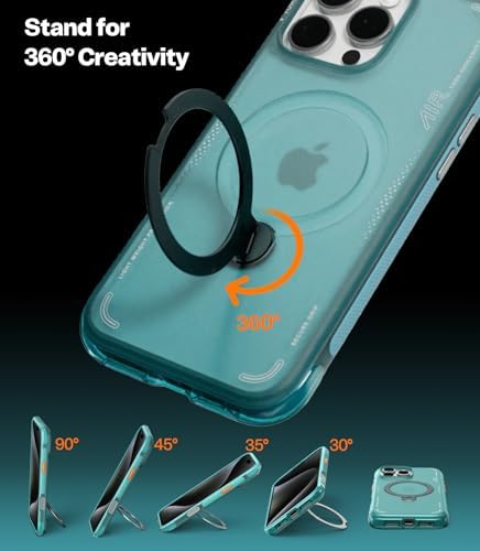 TORRAS Ostand Q3 Air for iPhone 17 Pro Max Case with 360 Magnetic Stand  Fit for MagSafe  Mil Grade Drop Tested  Camera Control Button  Shockproof Phone Case for iPhone 17 Pro Max 6 9  Shadow Black