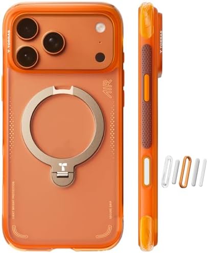 TORRAS Ostand Q3 Air for iPhone 17 Pro Max Case with 360 Magnetic Stand  Fit for MagSafe  Mil Grade Drop Tested  Camera Control Button  Shockproof Phone Case for iPhone 17 Pro Max 6 9  Shadow Black