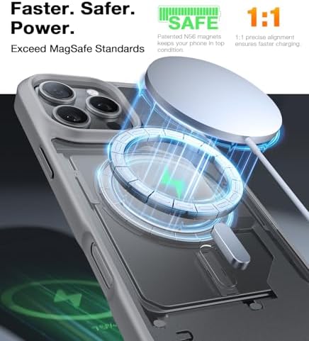 TORRAS Stronger Magnetic & Shockproof for iPhone 17 Pro Max Case  Fit for MagSafe  Military Grade Drop Protection  Camera Control  DIY Button  Slim for iPhone 17 Pro Max Case Translucent Matte Black