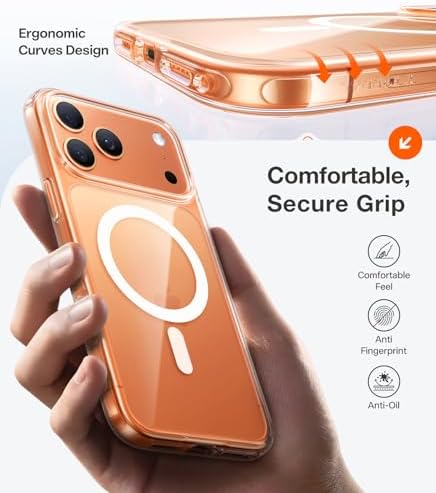 TORRAS Stronger Magnetic & Shockproof for iPhone 17 Pro Max Case  Fit for MagSafe  Military Grade Drop Protection  Camera Control  DIY Button  Slim for iPhone 17 Pro Max Case Translucent Matte Black