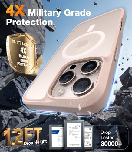 TORRAS Stronger Magnetic & Shockproof for iPhone 17 Pro Max Case  Fit for MagSafe  Military Grade Drop Protection  Camera Control  DIY Button  Slim for iPhone 17 Pro Max Case Translucent Matte Black