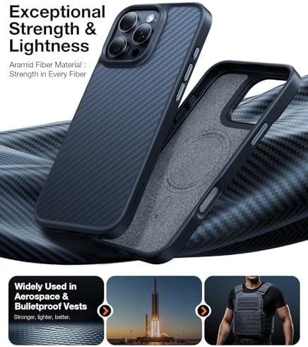 TORRAS Stronger Magnetic & Shockproof for iPhone 17 Pro Max Case  Fit for MagSafe  Military Grade Drop Protection  Camera Control  DIY Button  Slim for iPhone 17 Pro Max Case Translucent Matte Black