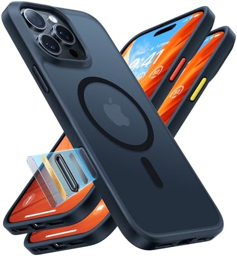 TORRAS Stronger Magnetic & Shockproof for iPhone 17 Pro Max Case  Fit for MagSafe  Military Grade Drop Protection  Camera Control  DIY Button  Slim for iPhone 17 Pro Max Case Translucent Matte Black