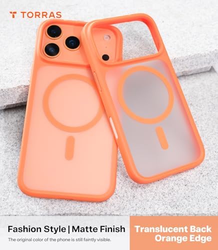 TORRAS Stronger Magnetic & Shockproof for iPhone 17 Pro Max Case  Fit for MagSafe  Military Grade Drop Protection  Camera Control  DIY Button  Slim for iPhone 17 Pro Max Case Translucent Matte Black