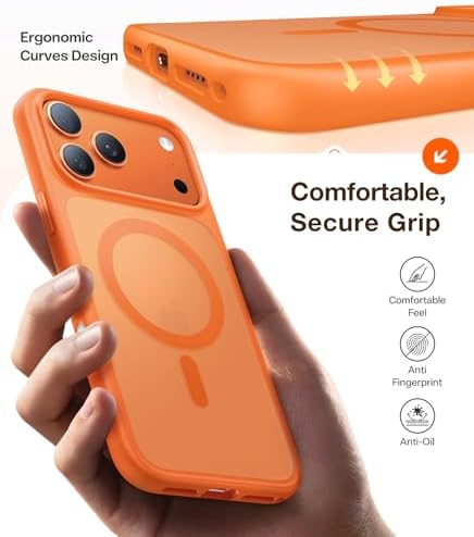 TORRAS Stronger Magnetic & Shockproof for iPhone 17 Pro Max Case  Fit for MagSafe  Military Grade Drop Protection  Camera Control  DIY Button  Slim for iPhone 17 Pro Max Case Translucent Matte Black