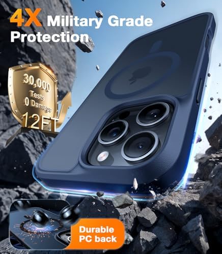 TORRAS Stronger Magnetic & Shockproof for iPhone 17 Pro Max Case  Fit for MagSafe  Military Grade Drop Protection  Camera Control  DIY Button  Slim for iPhone 17 Pro Max Case Translucent Matte Black